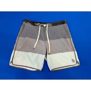 Vuori Board‎ Shorts 36 Micro Stripe Camo Waist Stretch Swim Trunks Beach